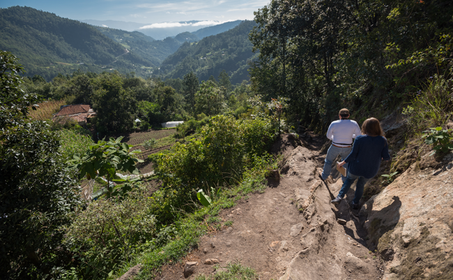 Mountain trail to visit "Hands Together" farm in Guatemala