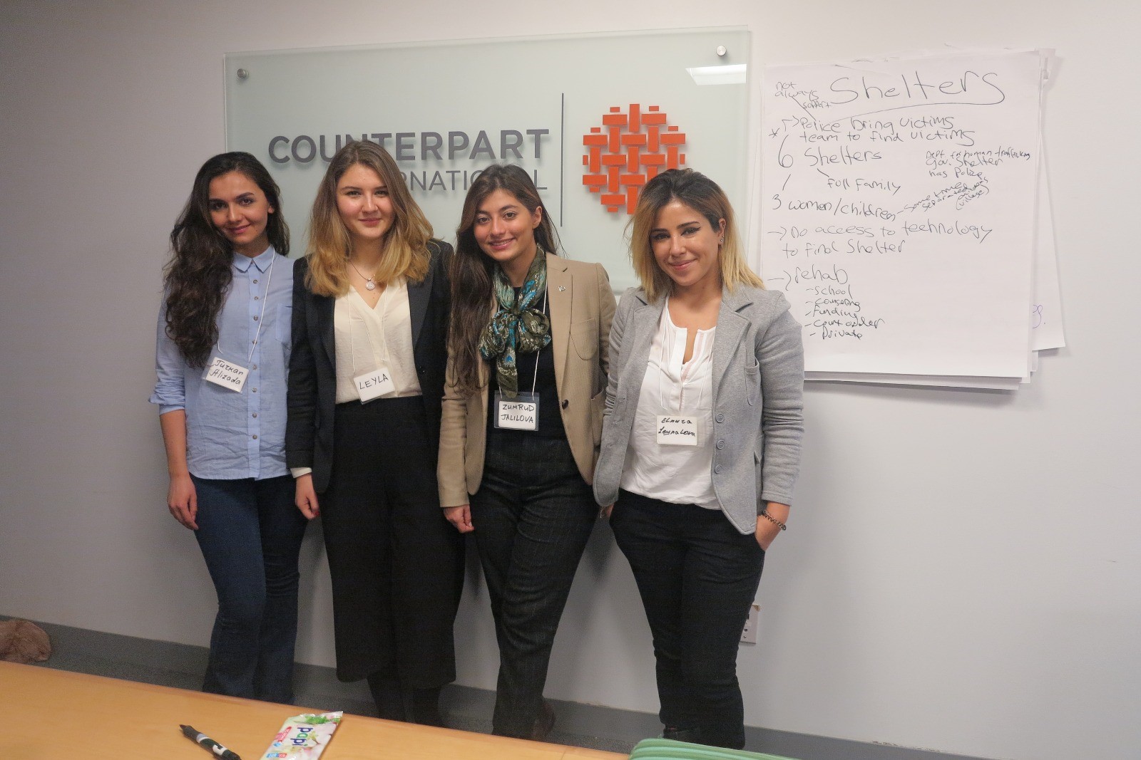 The Study Tour began at Counterpart International headquarters where they women met with our gender expert, Maria Witz (not pictured)