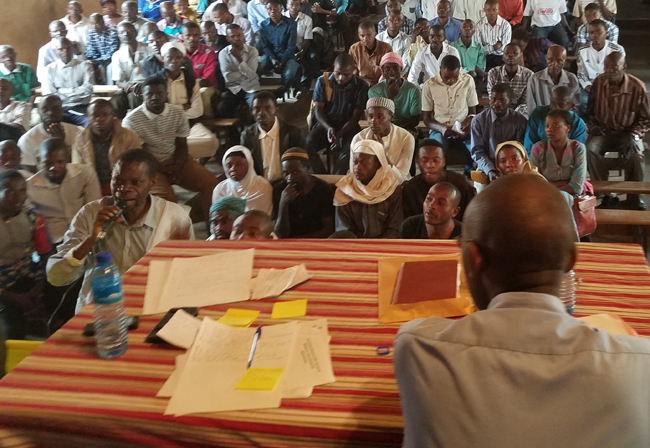 DRC citizens gathered in a church to discuss upcoming elections